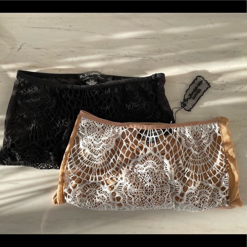 NWT for love and lemons lace and mesh high waisted brief *2 pairs*